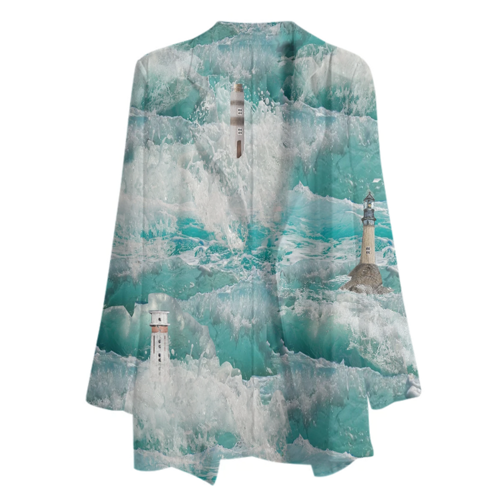 sea spray, waves, foam, lighthouses, emerald, aquamarine,