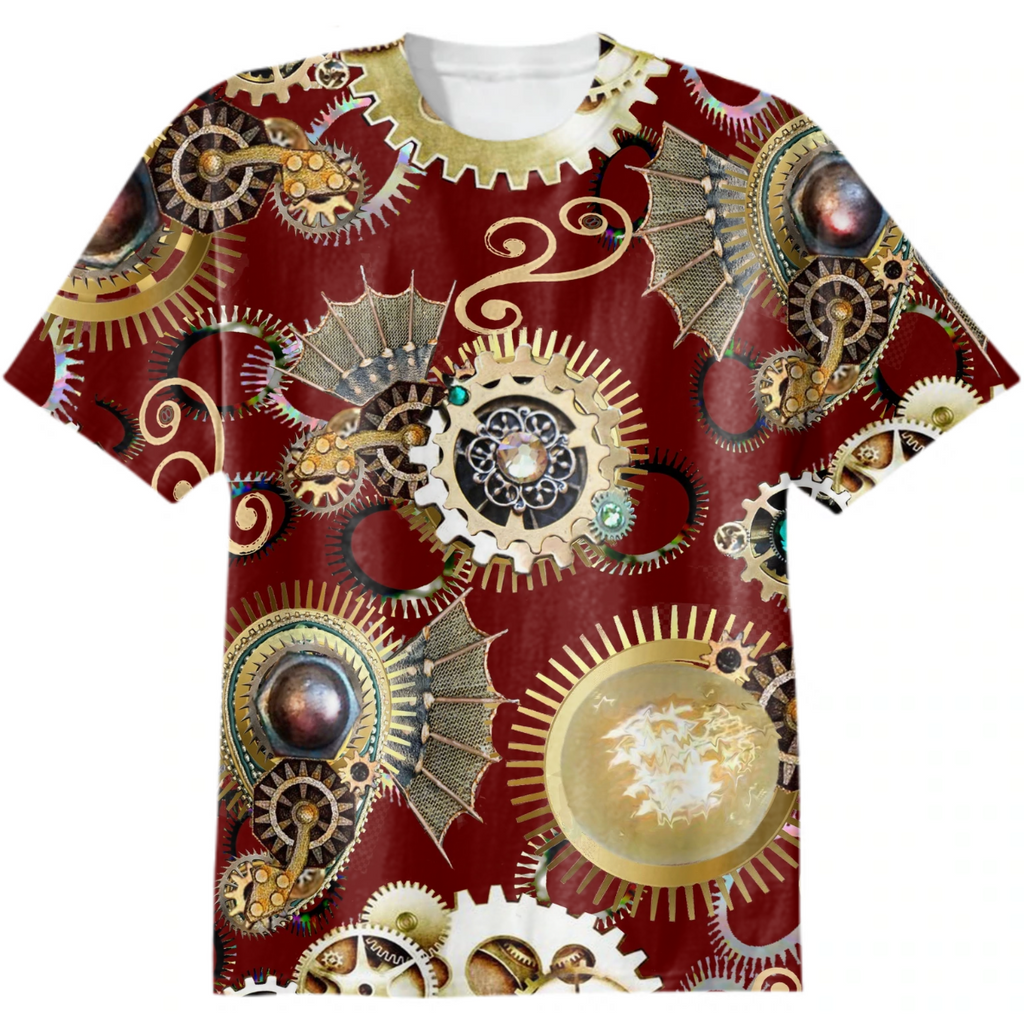 gears, paisley, gold ruby, abstraction, wealth