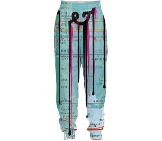 Dripping Subway Map Sweatpants
