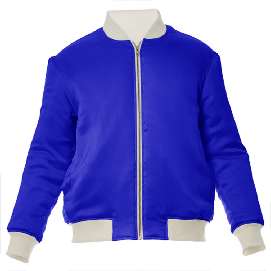 color medium blue VP silk bomber jacket