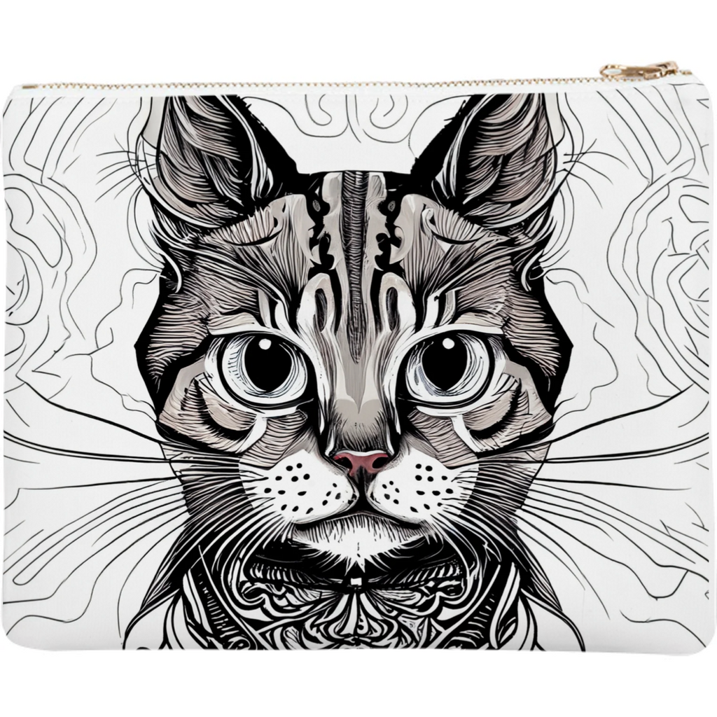Ink Cat Face Pouch
