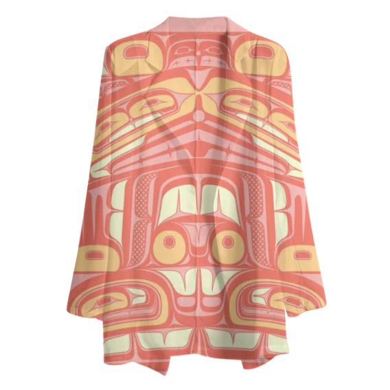 Bird Persons Peach CHIFFON BLAZER Womans Jacket