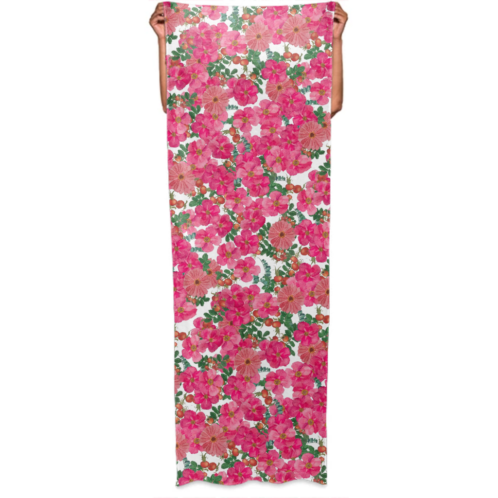 wild rose cluster white scarf