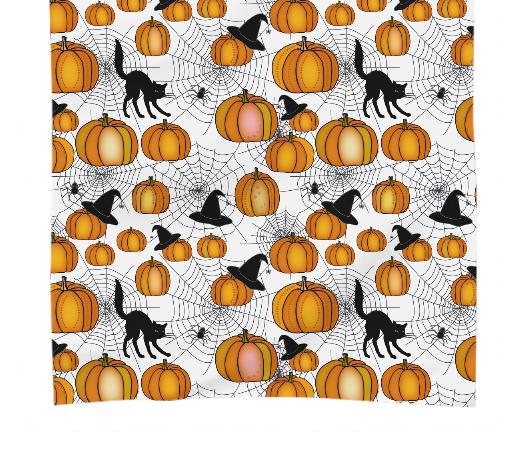 Old Fashioned Halloween w Orange Pumpkins Scarf