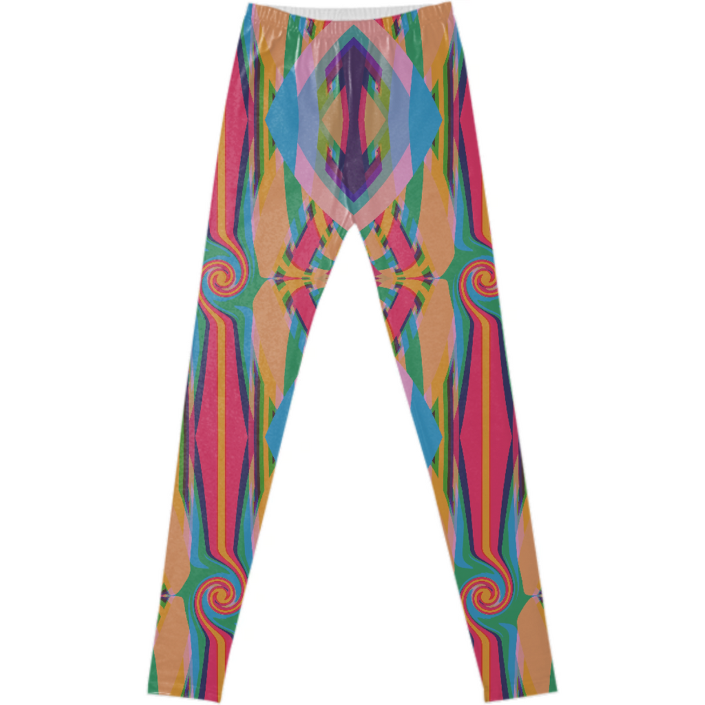 Abstract Colorful Swirls and Arrows Leggings