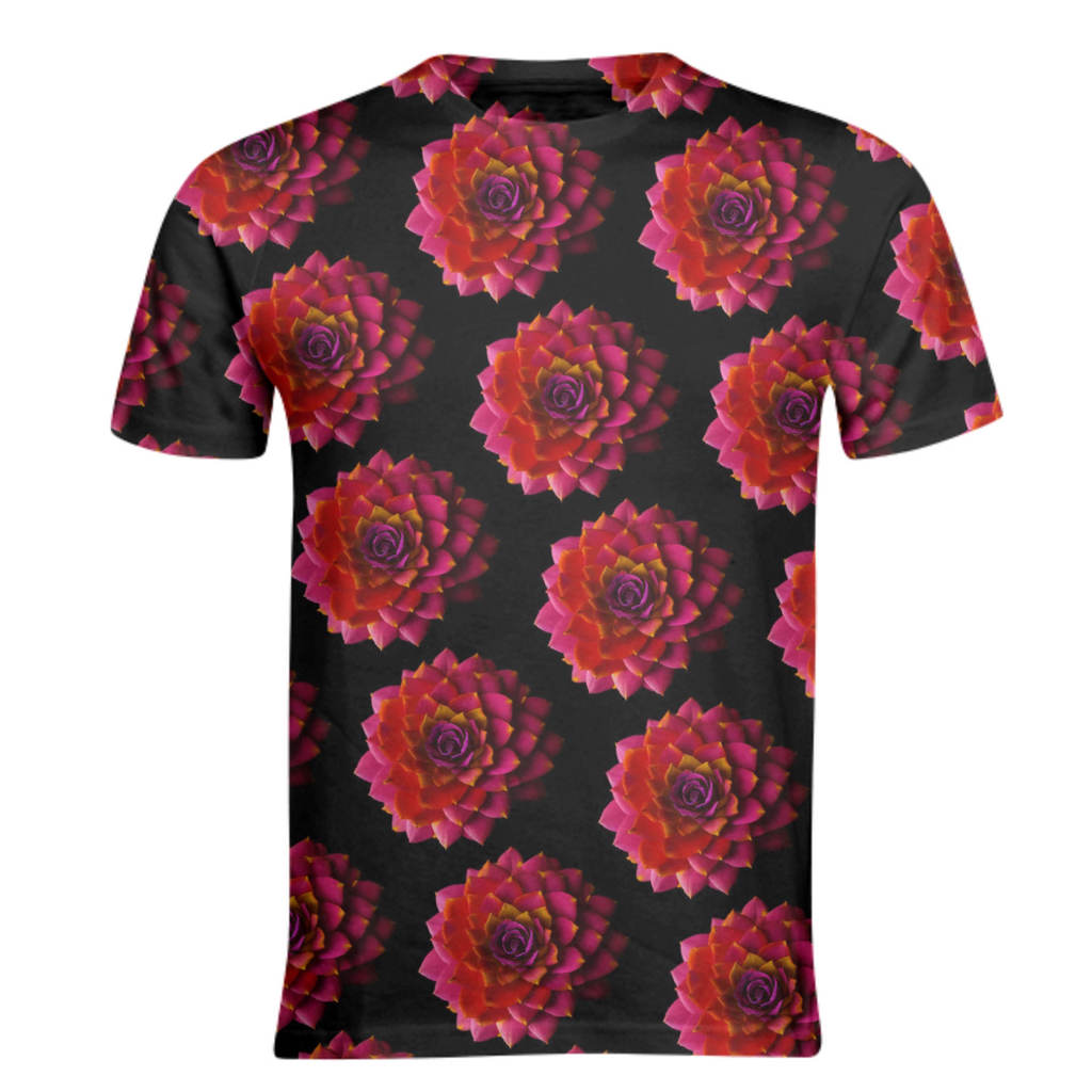 Red Succulent on Black