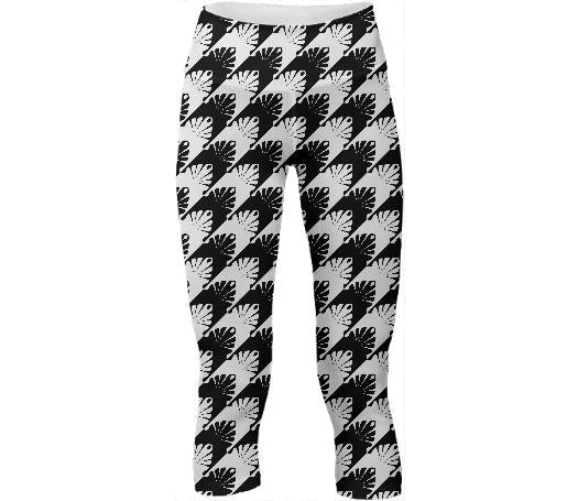 Black White Unique Hounds Tooth Yoga Pants