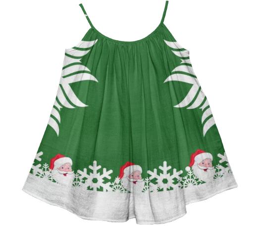 SANTA CLAUS SNOWFLAKE CHRISTMAS KIDS TENT DRESS