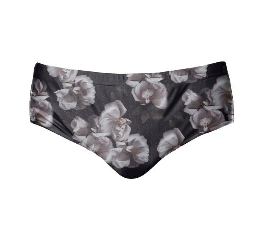 Floral Noir Swim Briefs