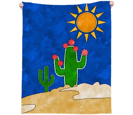 Beach Throw Summer Sun and Cactus