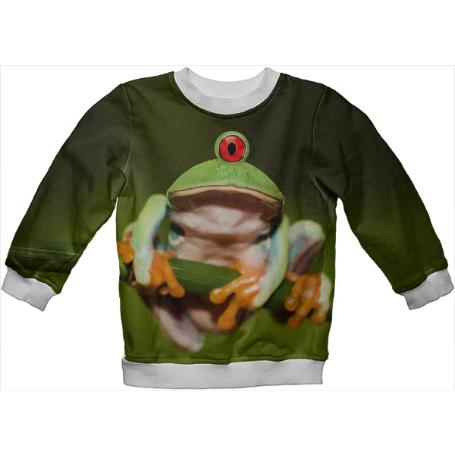 Funny Concpetual Cyclopic Frog Kids Sweatshirt