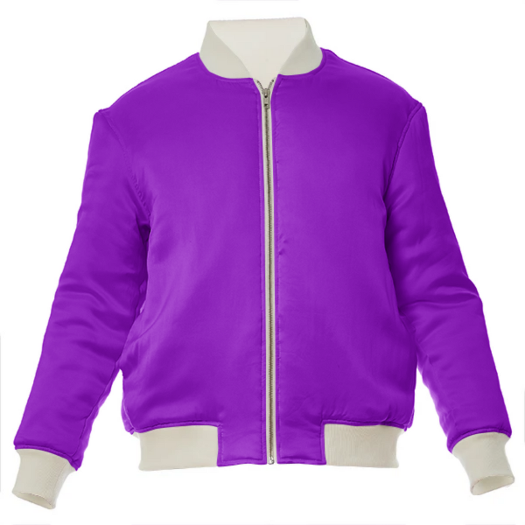 color dark violet VP silk bomber jacket