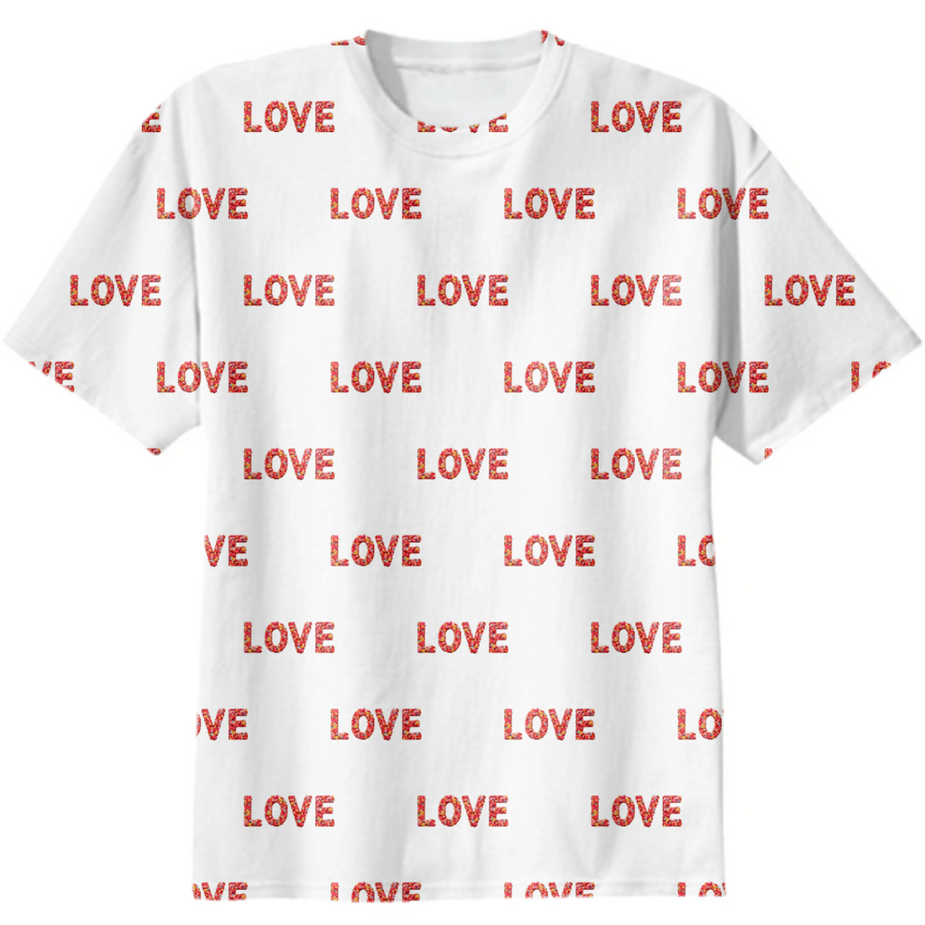 Flower Decorated Love Text Design