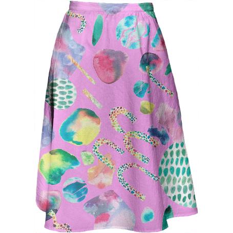 Bubblegum Garden Mid Length Skirt