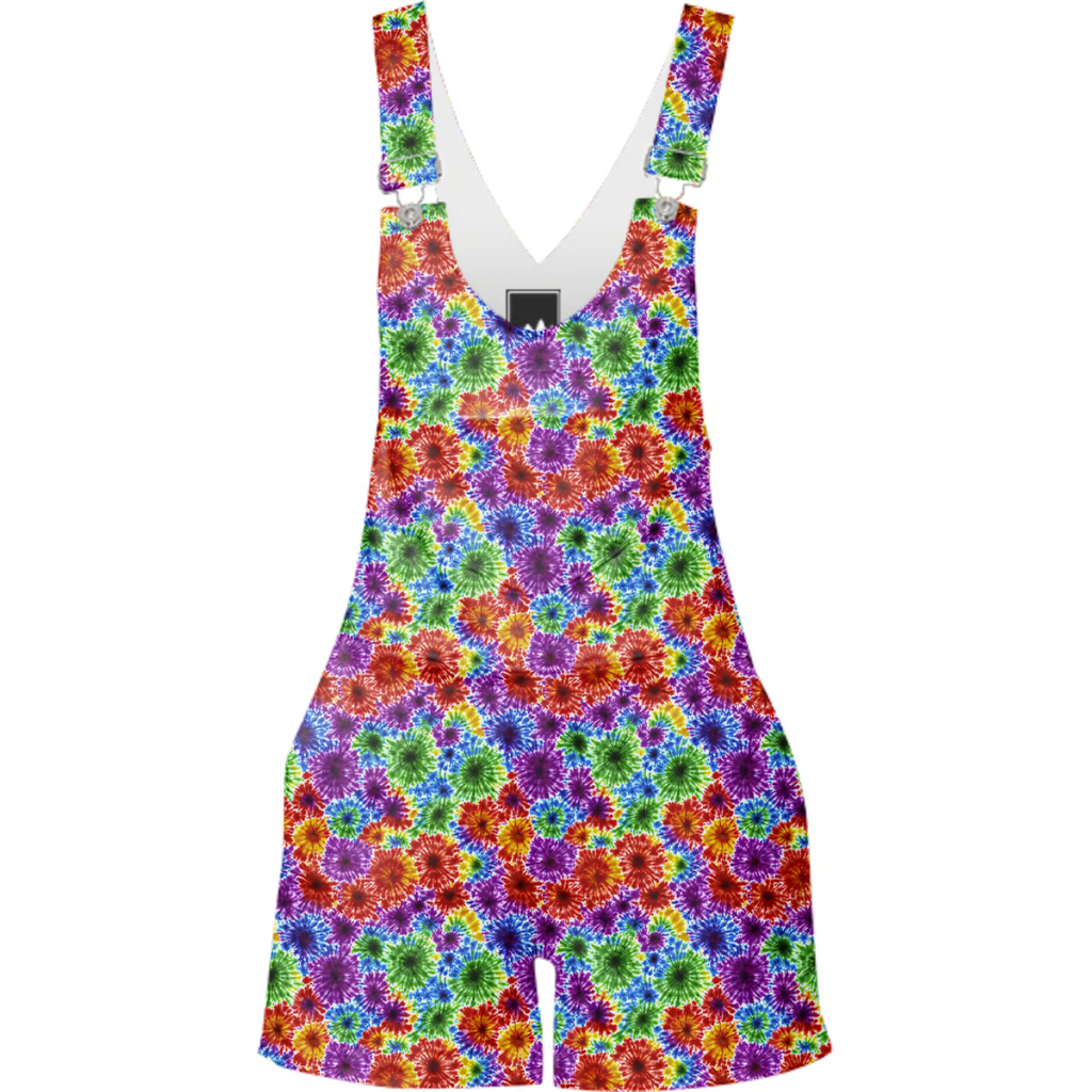 Rainbow Floral Abstract Tie-Dye
