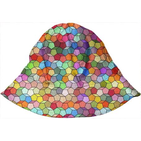 Colorful Geometric Polygon Pattern Kids Bucket Hat