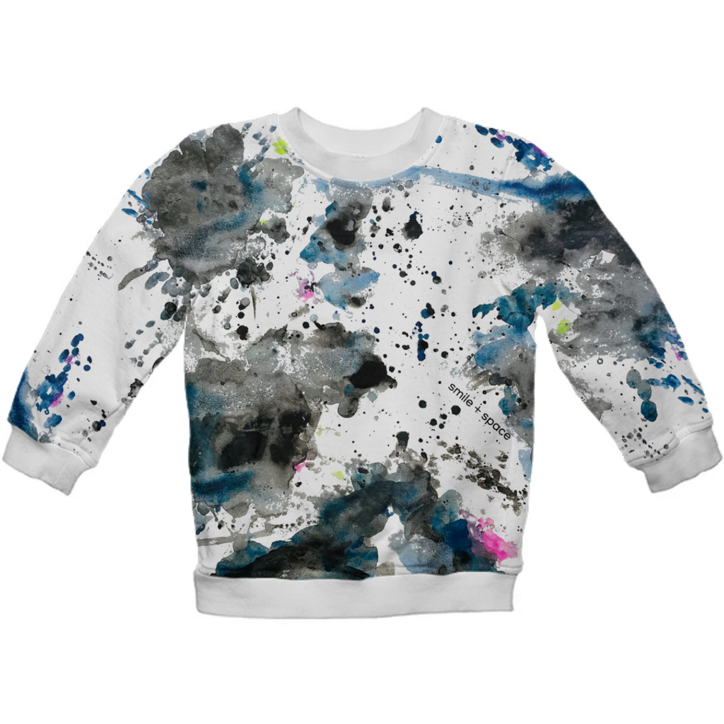 smile and space all over kids sweatshirt
