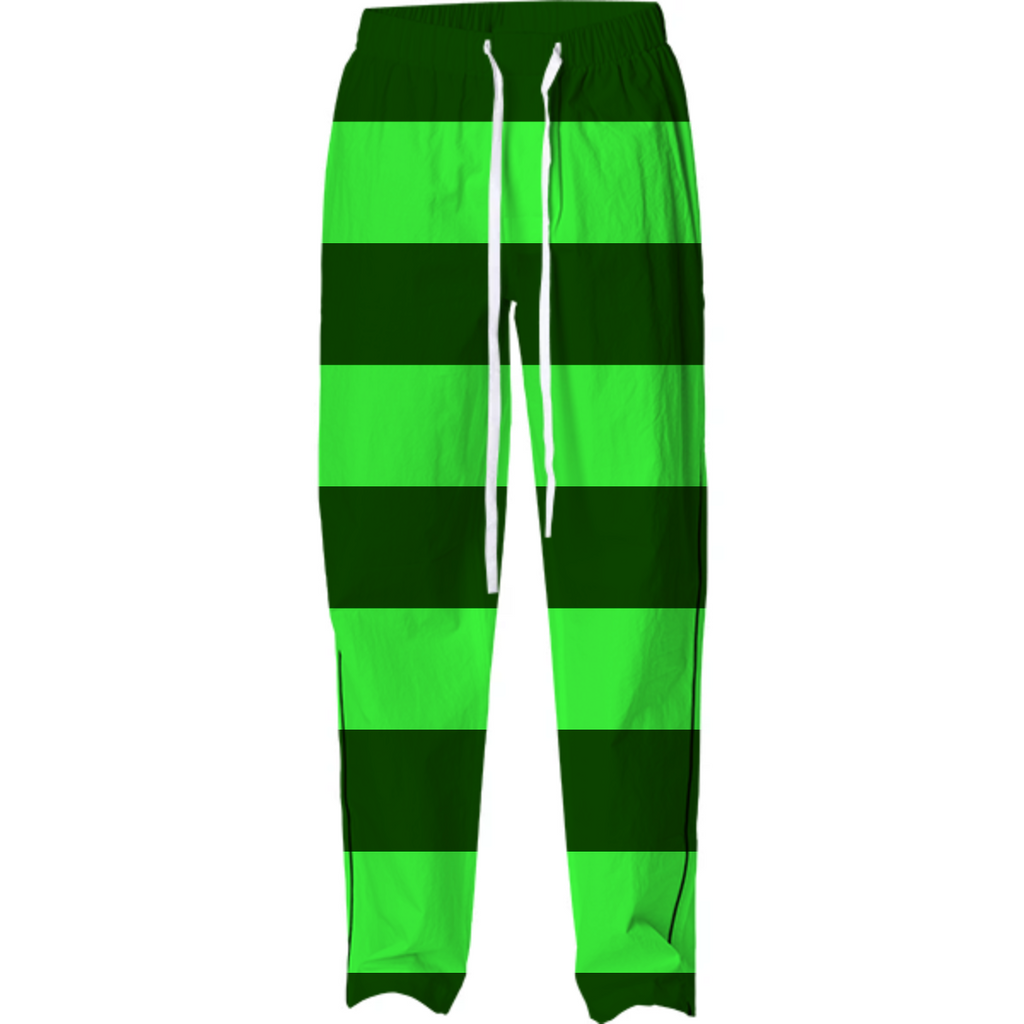green striped pajama pants