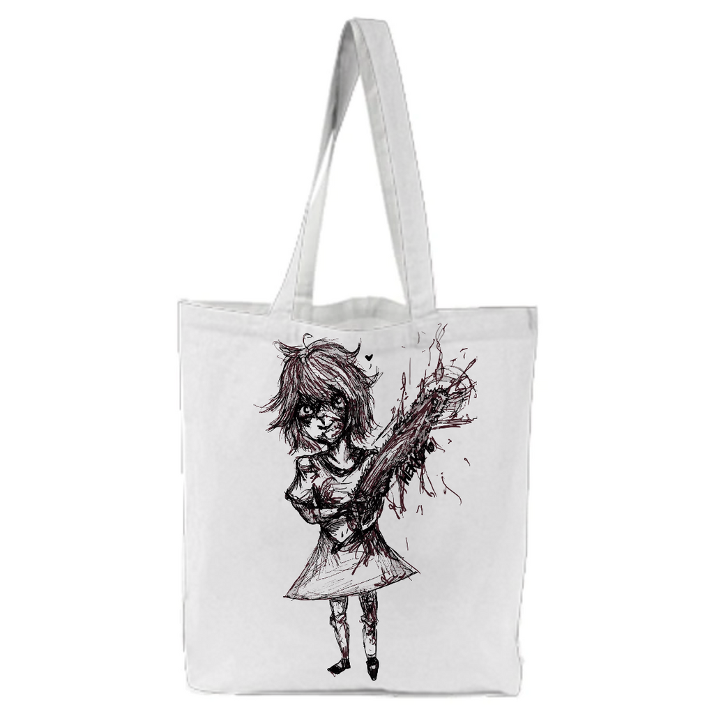 Lisa demented girl killer chainsaw creepypasta horror dark emo tote bag