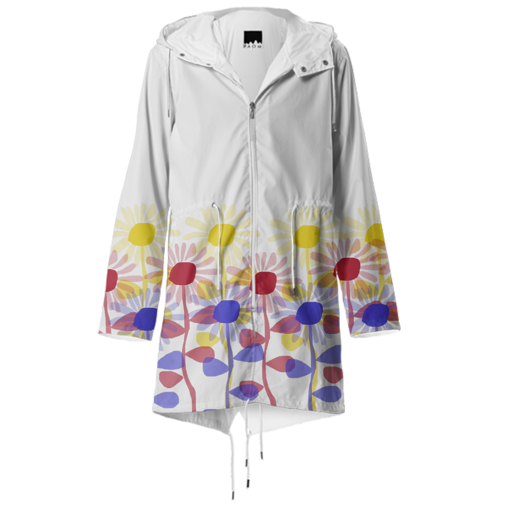 Red Yellow and Blue Sunflowers Raincoat