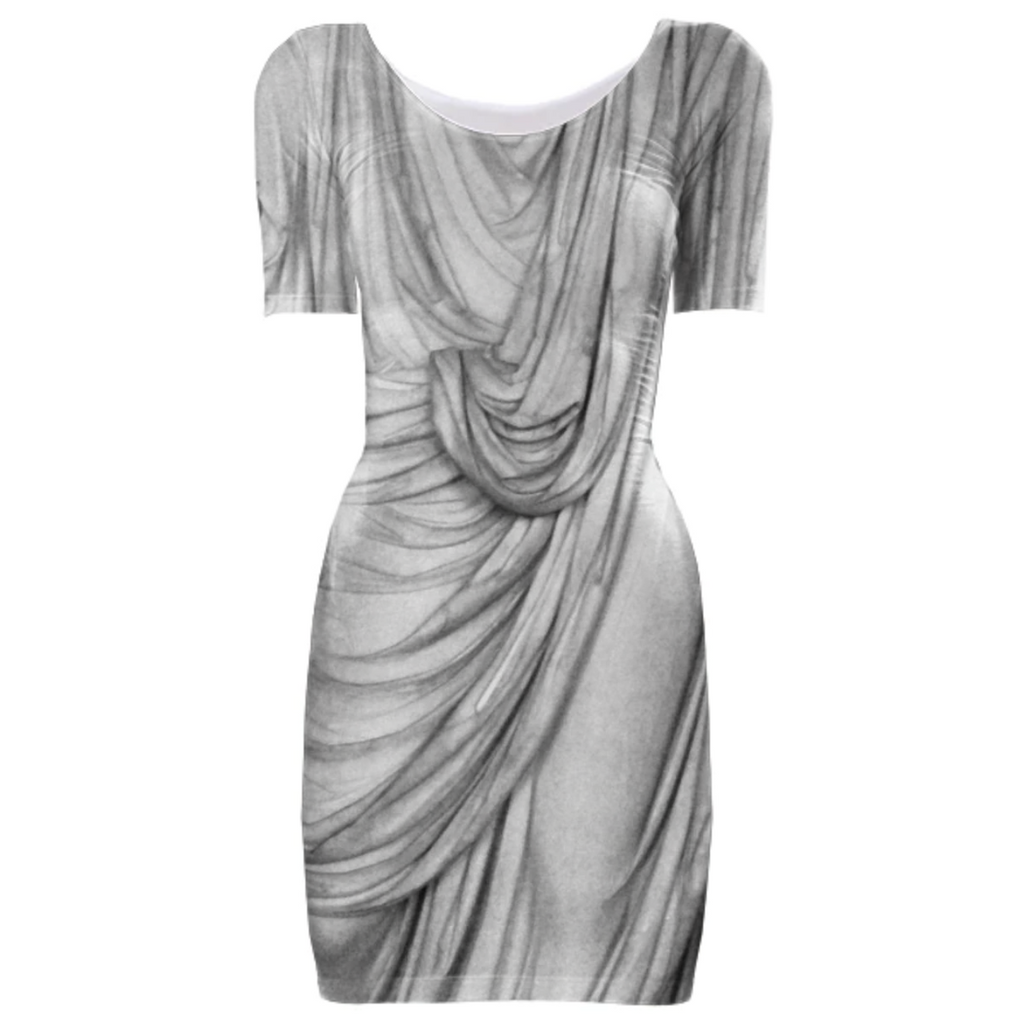 MARBLE TOGA BODY CON DRESS