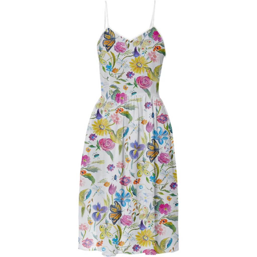 Whimsical floral garden party dress