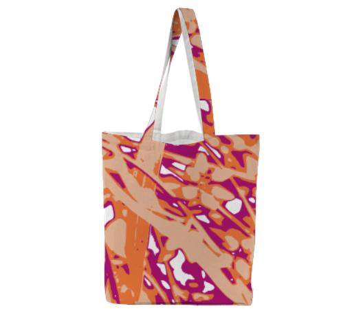 Pink and Tangerine Gum Leaves Tote Bag