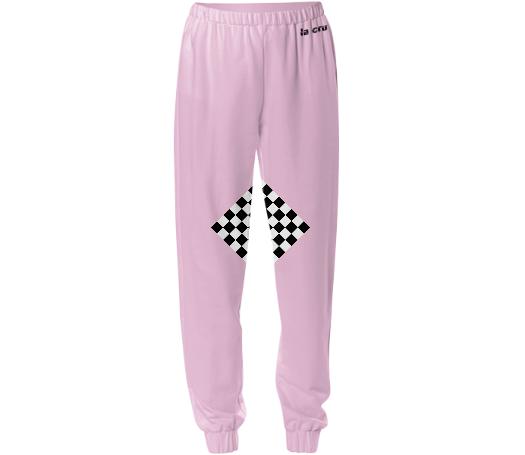 La Cru Checkered Pastel Pink Sweats