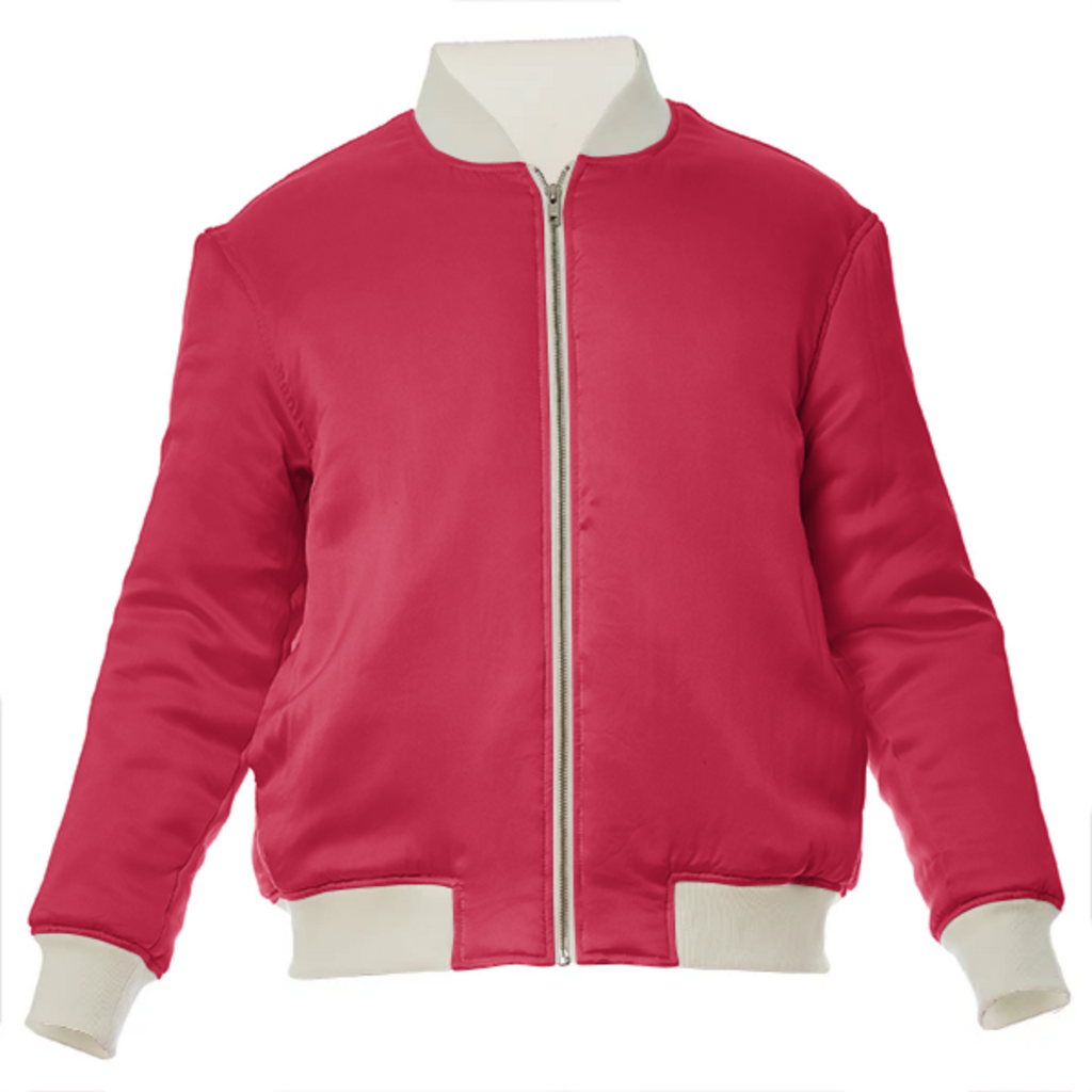 color crimson VP silk bomber jacket