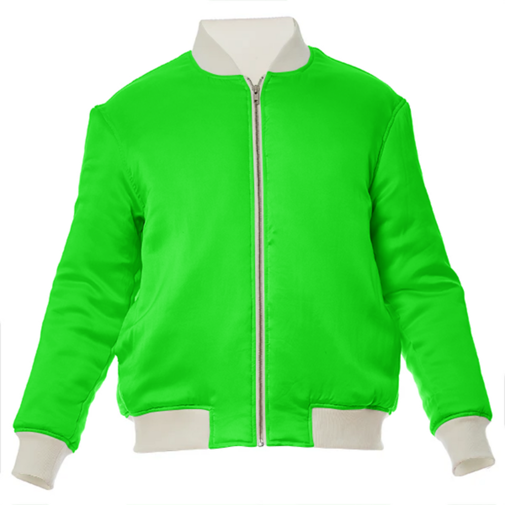 color lime VP silk bomber jacket