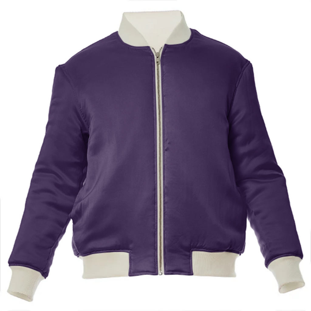 color Russian violet VP silk bomber jacket