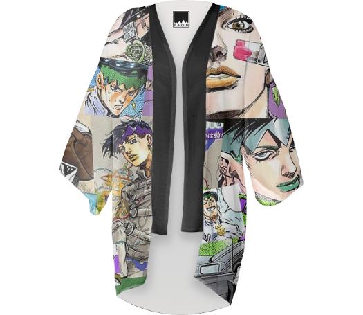 JJBA Kishibe Rohan Wa Ugokanai Collage Kimono