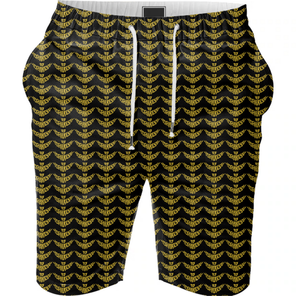 Shakey logo BLACK gold shorts