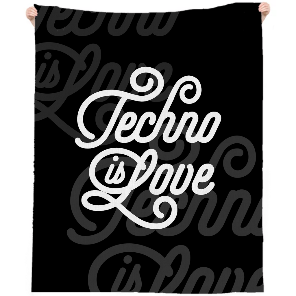 Techno is Love linen-beach-throw