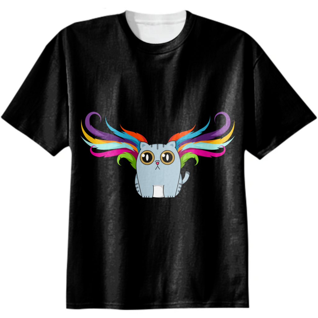 Cute Cat With Colorful Wings T-Shirt