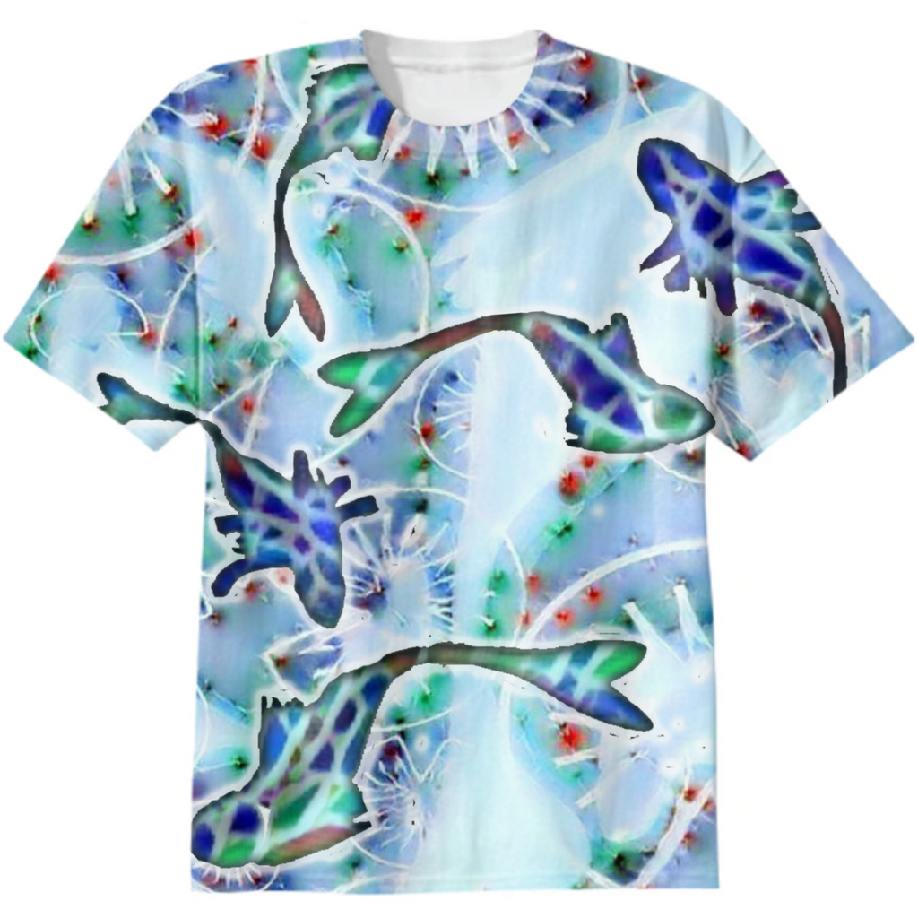 boho, blue pond, lotus leaves, circles, rays, abstract art, blue, green