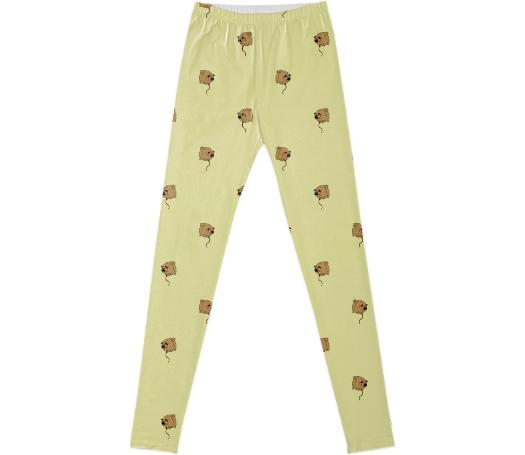 Balloon Pug Leggings Yellow