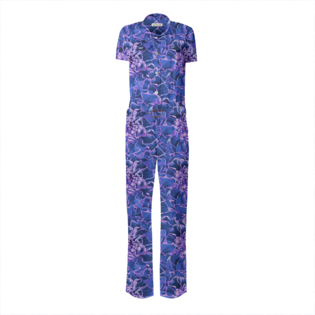 Vibrant Blue Floral Print