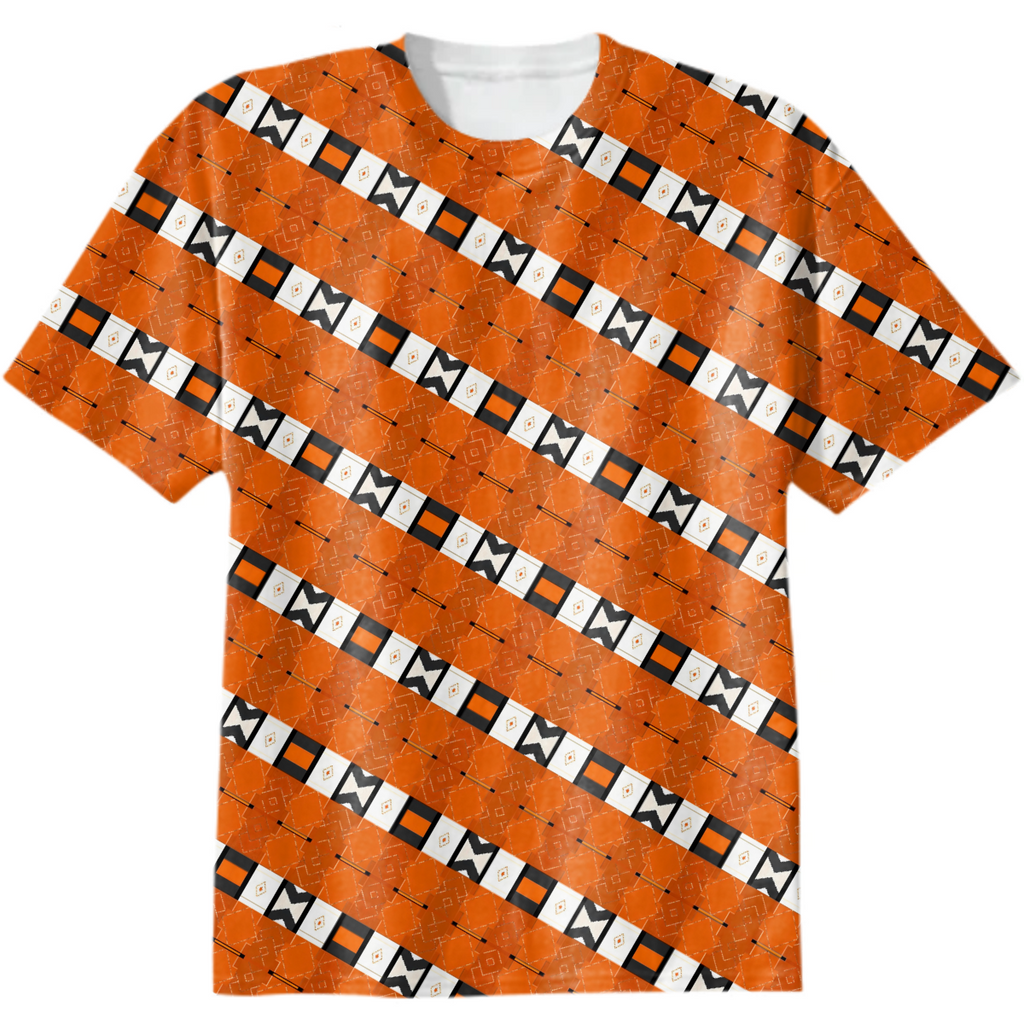 Orange white black geometric