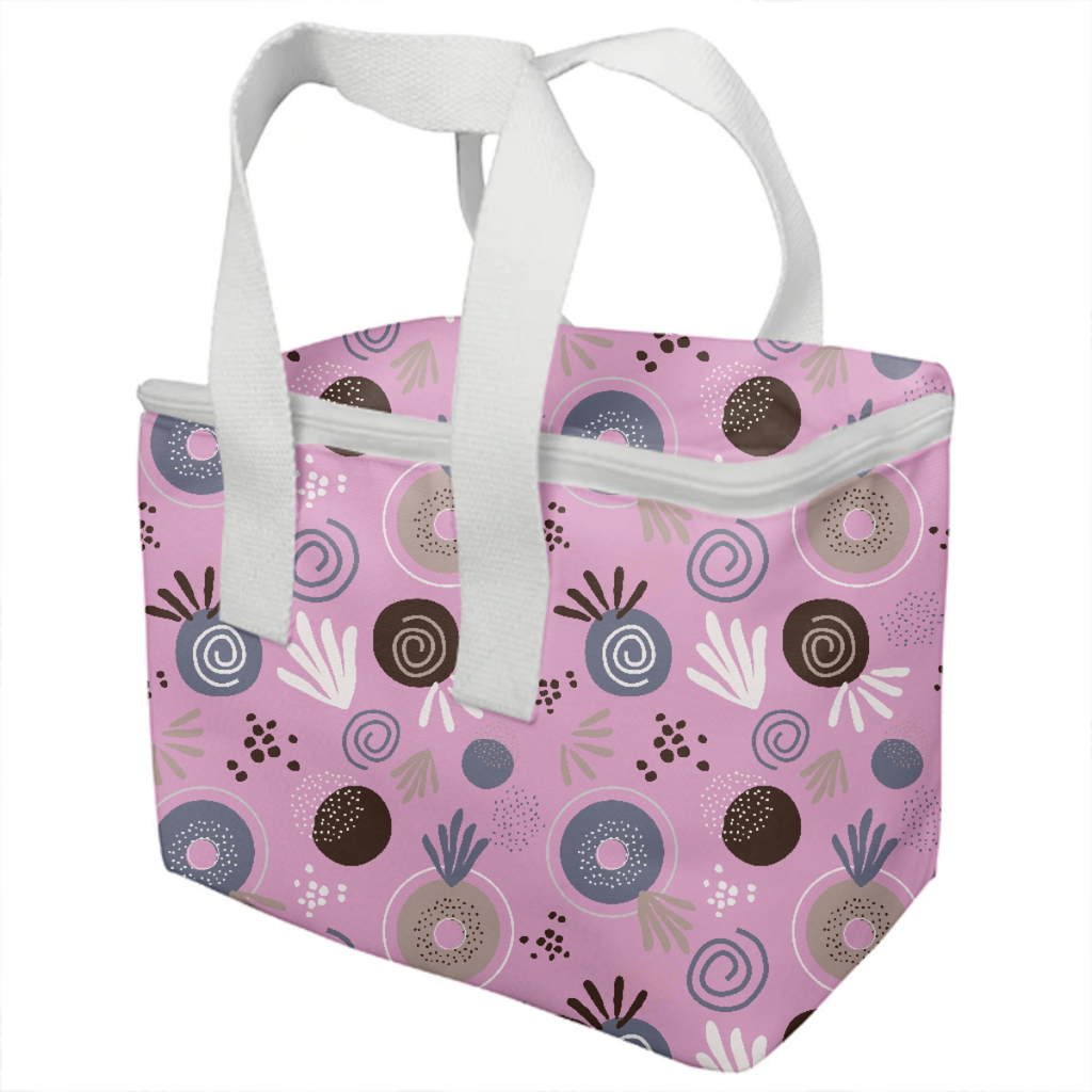 Pink abstract Kids lunch bag by Stikleshop