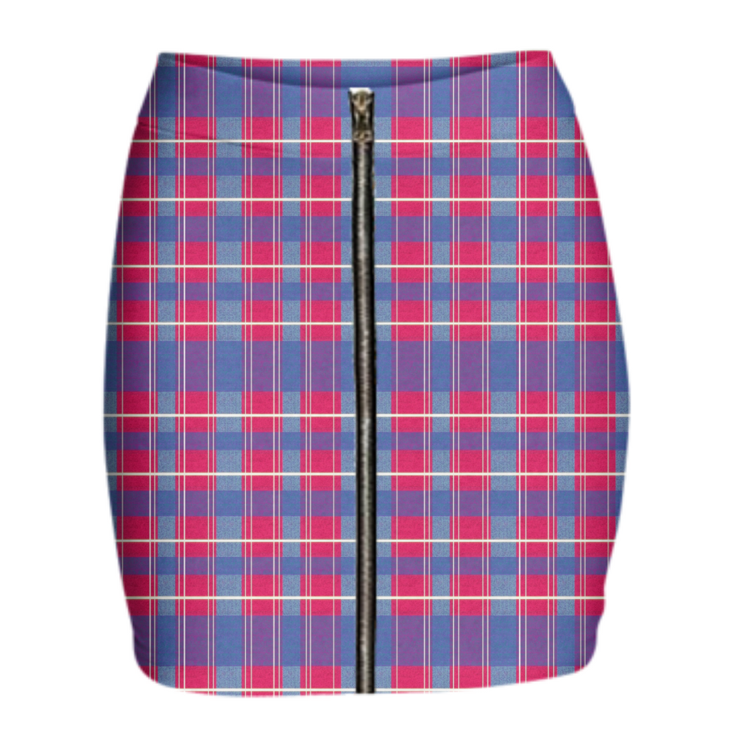 Purple Pop Plaid Pencil Skirt