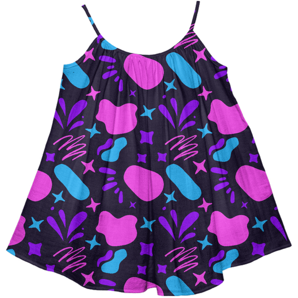 Abstract geometric stones and colorful stars kids dress by stikle