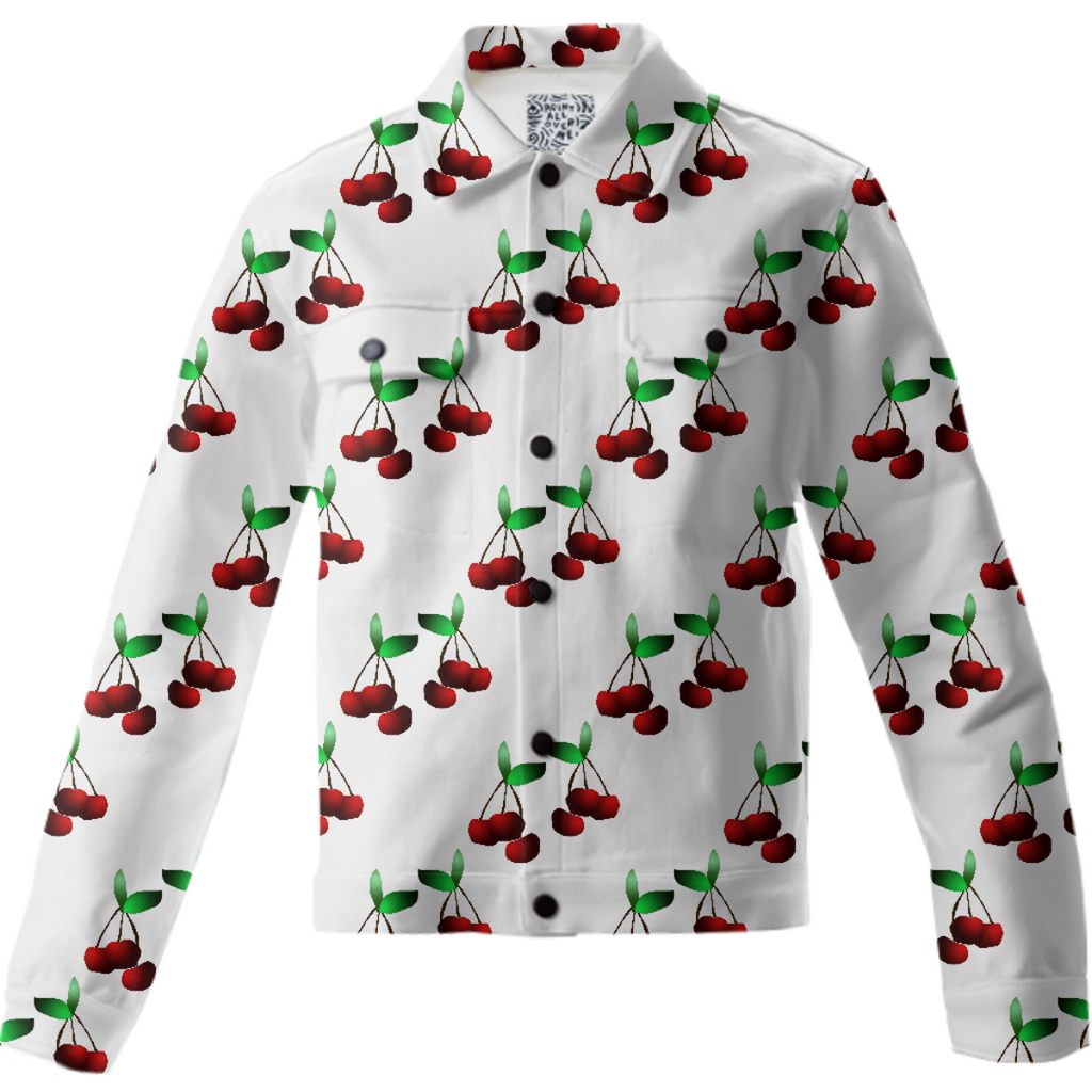 Cherries Pattern Twill Jacket