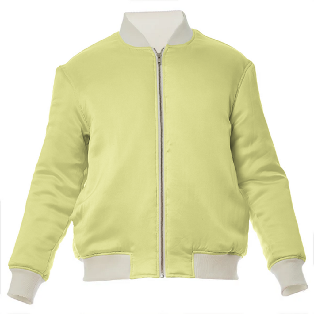 color canary yellow VP silk bomber jacket