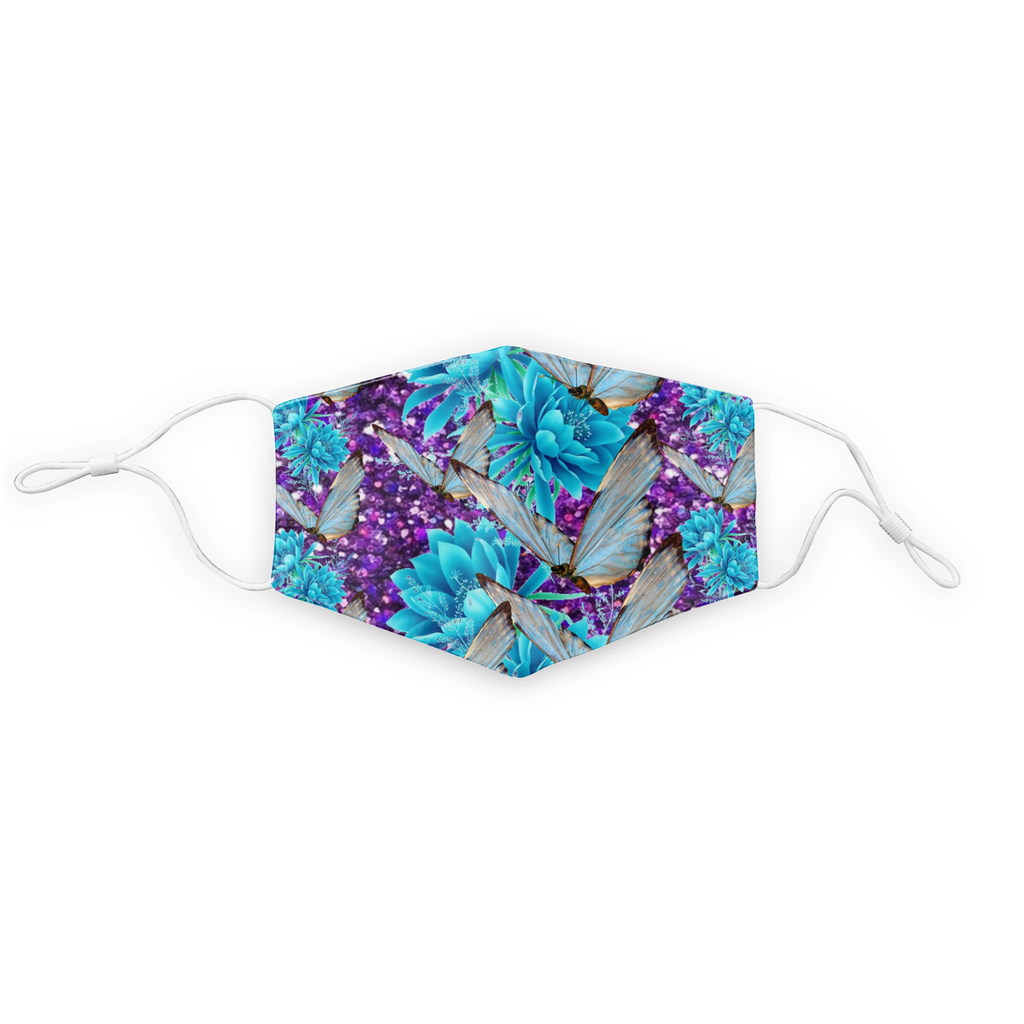 Purple Teal Blue Flowers and Butterflies Designed By CBDOilPrincess