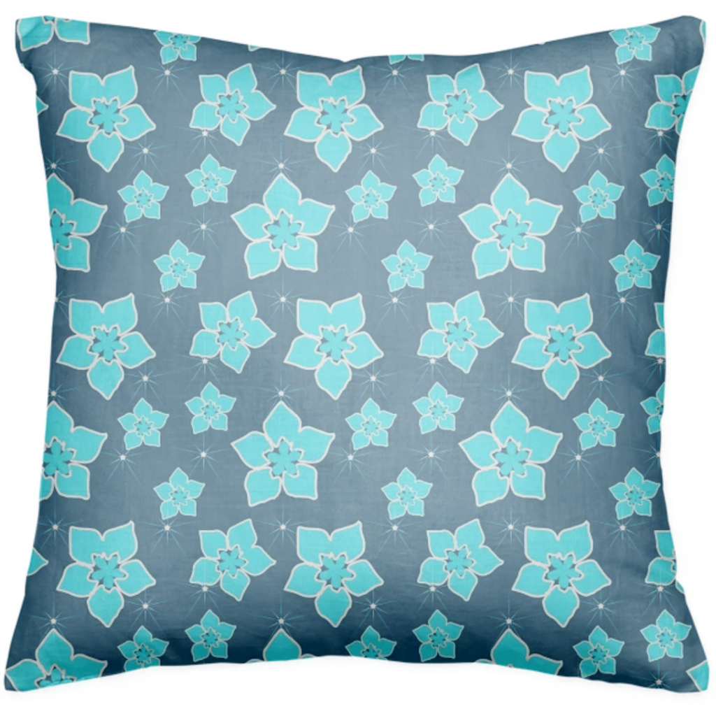 Blue Flowers Explosion Pillow