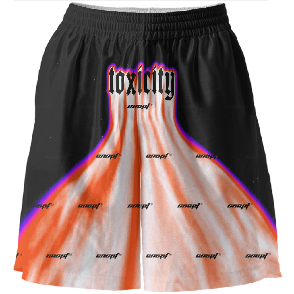 TOXICITY basketball shorts orange/purp