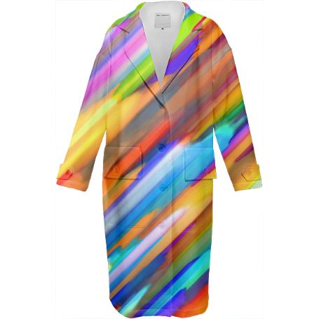 Colorful digital art splashing G391 NEOPRENE TRENCH
