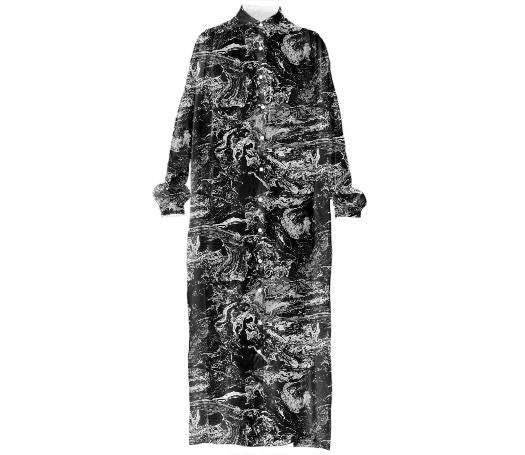 Marble Silk Shirtdress