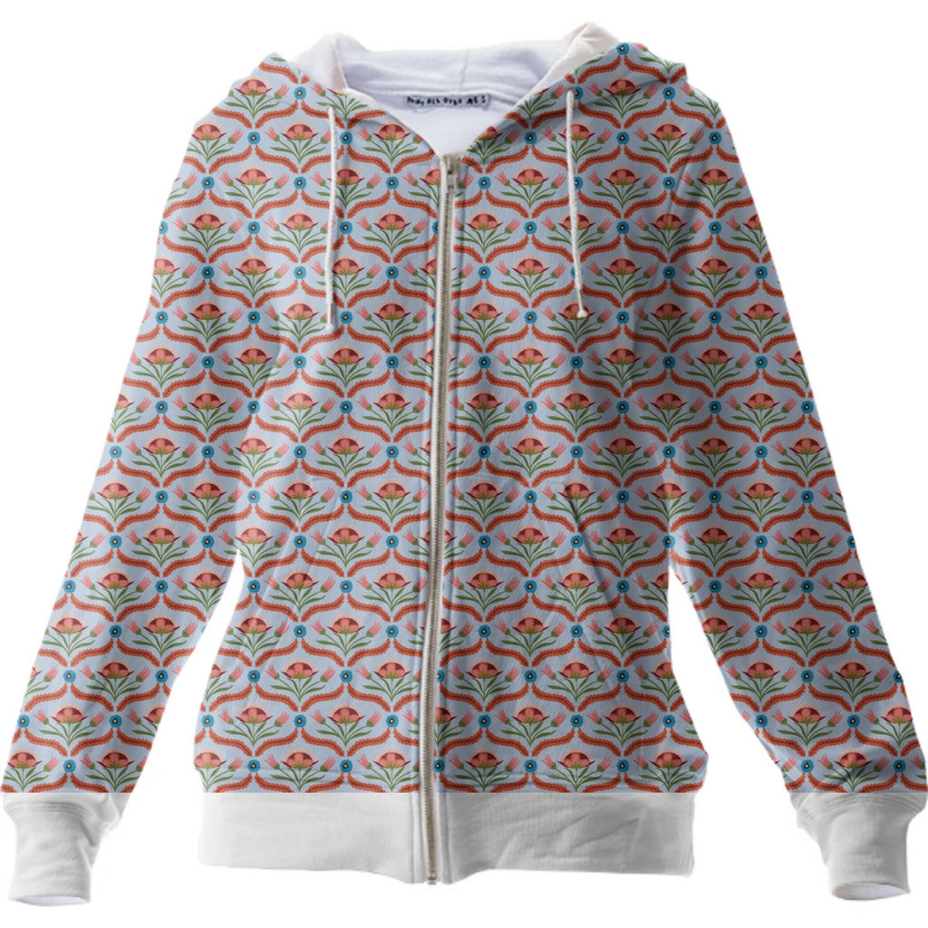 zipper hoodie light blue